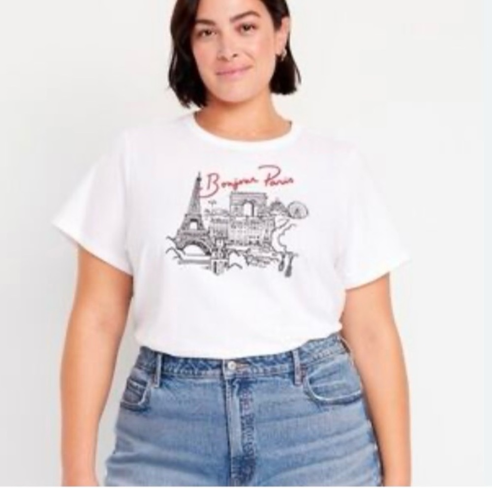 Old Navy White Graphic Tee with Red Script